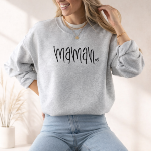 Maman Chérie – Crewneck brodé – Coton ouaté personnalisé