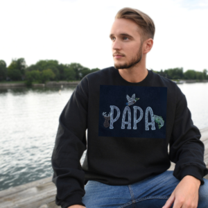 Papa Chasse et Pêche – Crewneck brodé et personnalisé