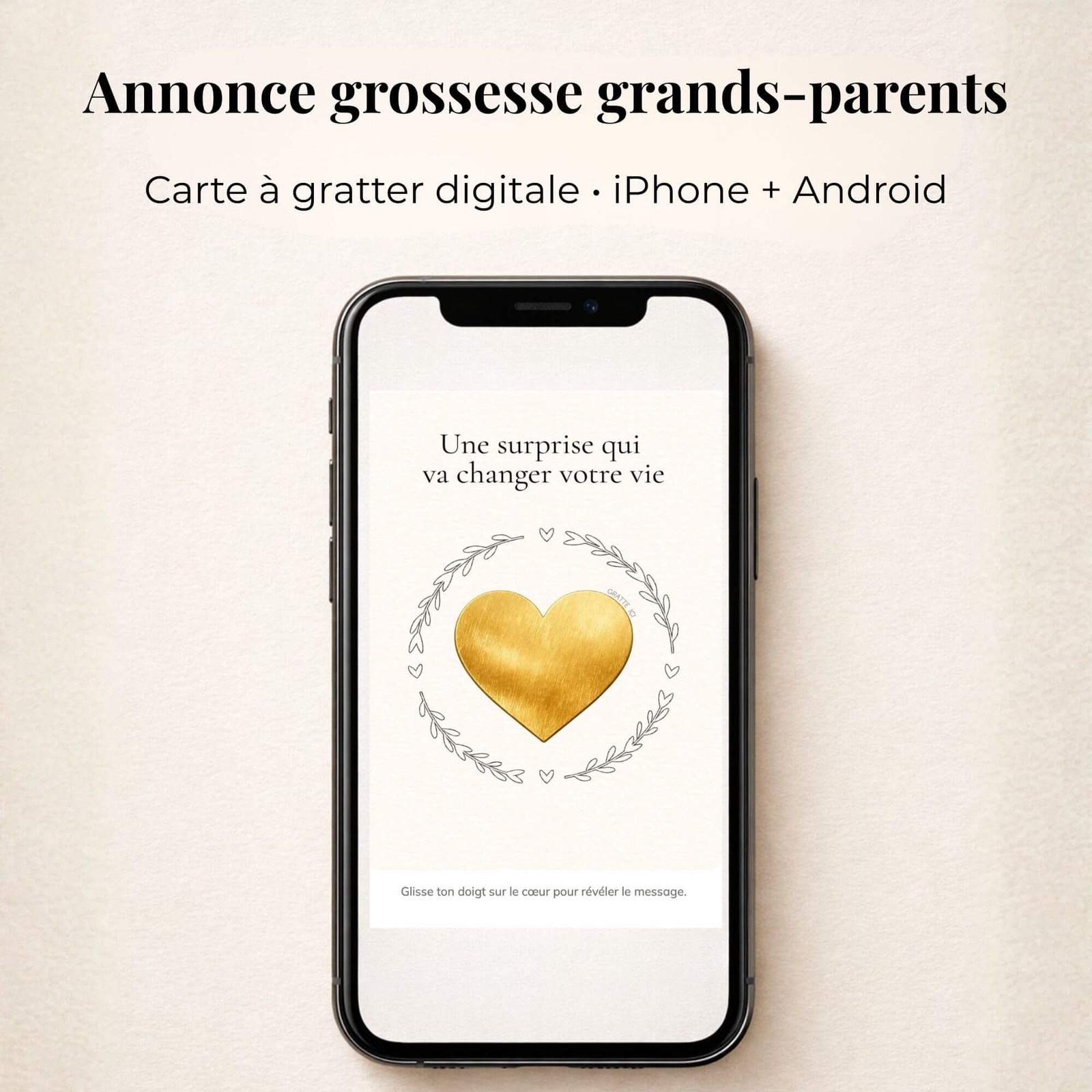 Annonce grossesse aux grands-parents – Carte digitale à gratter