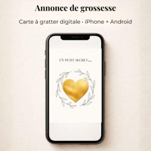 Annonce de grossesse – Carte surprise à gratter digitale