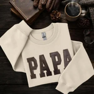 Crewneck brodé PAPA personnalisé, cadeau pour papa