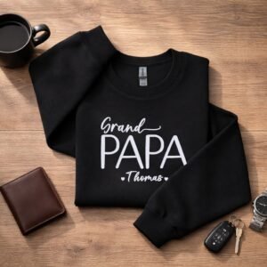 chandail brodé pour grand-papa personnalisé avec prénoms des petits-enfants