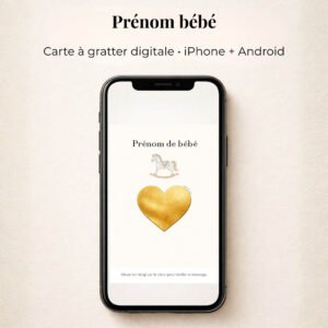 Annonce prénom bébé – Carte digitale à gratter