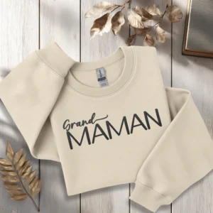 Grand-maman Évidence – Coton ouaté brodé et personnalisé