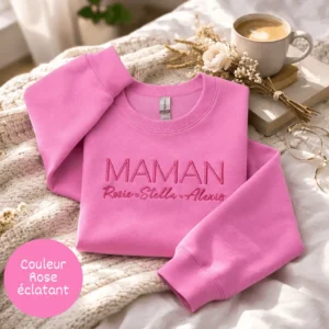 Maman Classique – Crewneck brodé – Coton ouaté personnalisé